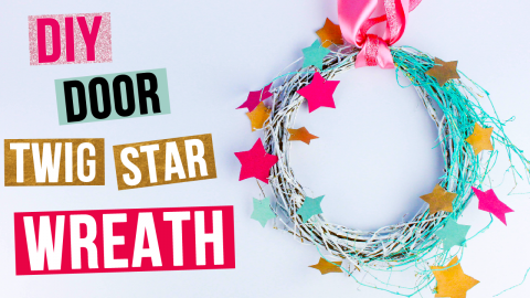  DIY Door Twig Star Wreath 